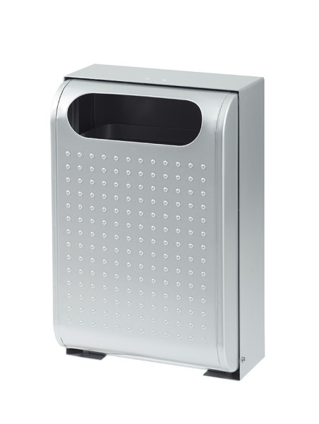 Corbeille de propreté murale URBANET 56234 gris métal 30L 