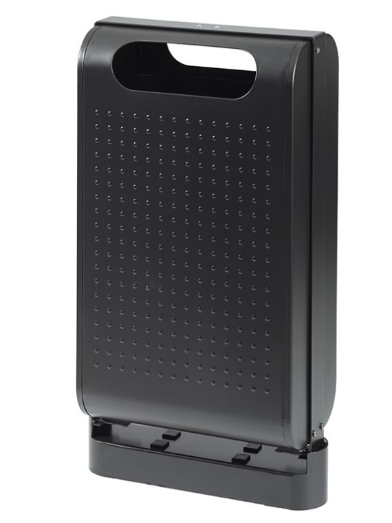Corbeille de propreté URBANET de chez rossignol gris manganèse 60L ref 56239 