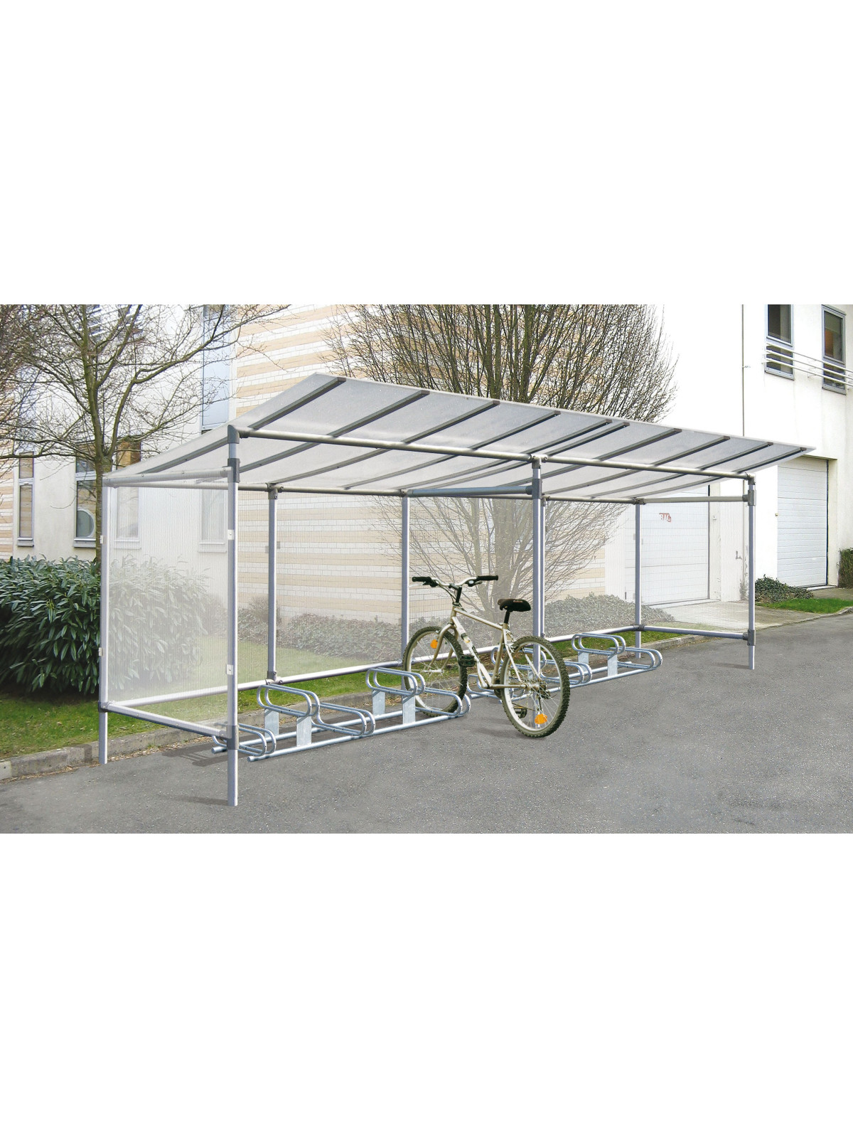Abri cycles alu classique 5 places