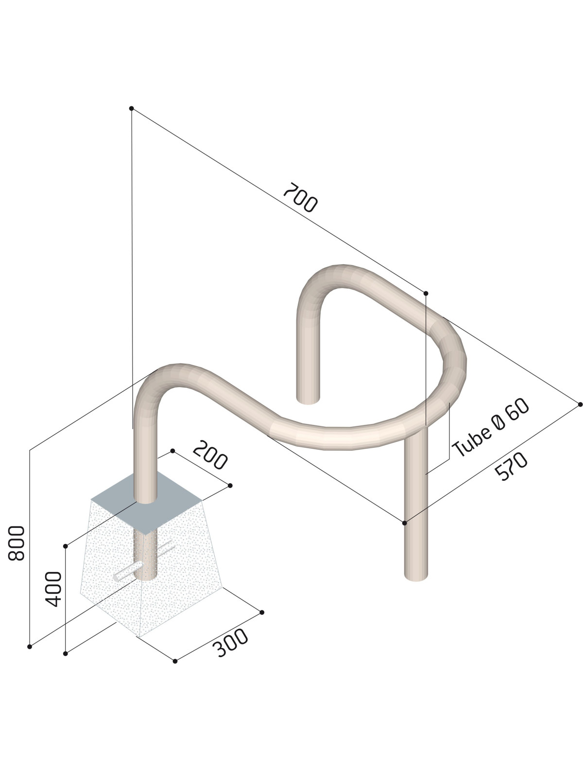 Etrier de protection galva diam.60 mm