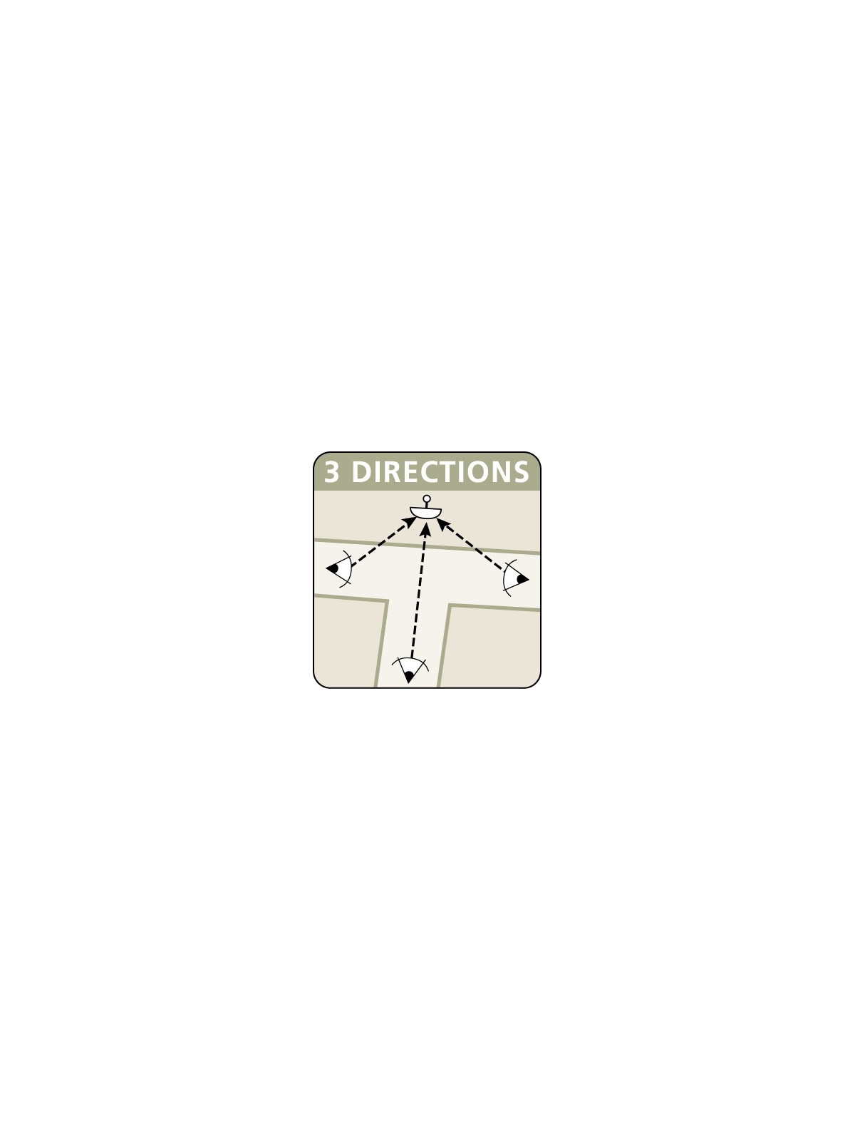 Miroir 3 directions 800x400 Vialux 9180 cadre rouge et blanc