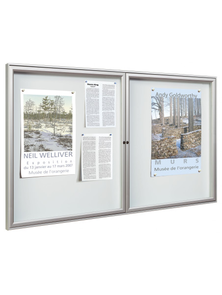 Vitrine référence double battant anodisé 750x1200 fond en tôle