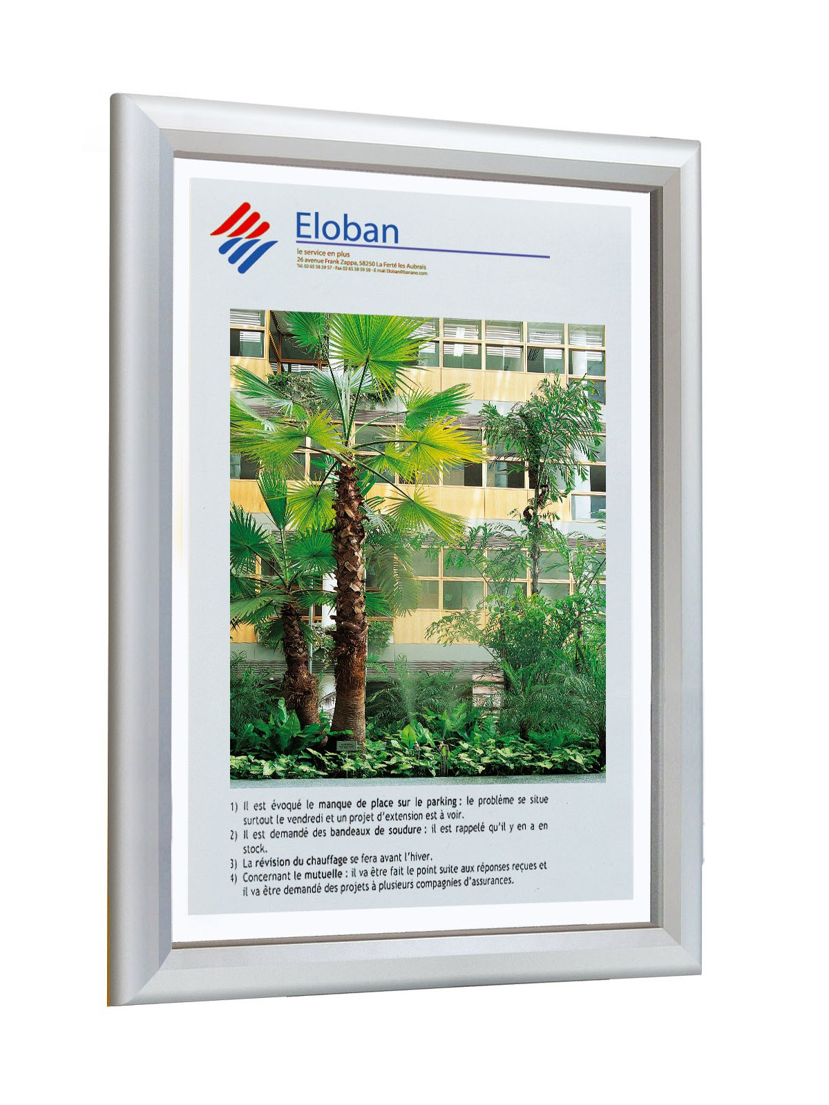 Cadre Eco Clic anodisé argent h.335 x 247 - 1 A4