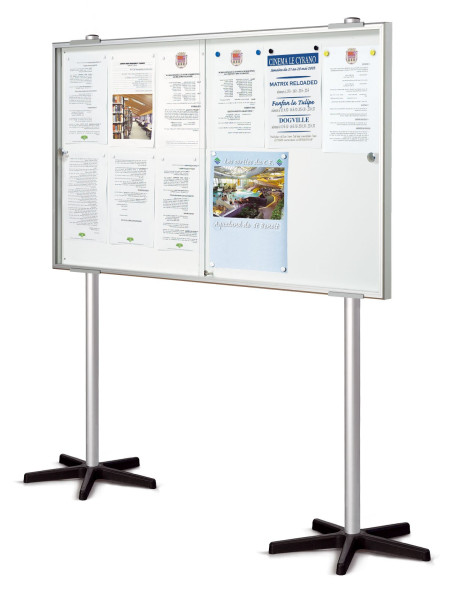 Vitrine classique coulissante anodisé 750x1000 fond en tôle - 8 x A4