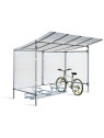 Abri cycles Alu ou acier 5 places - 2 bardages latéraux 