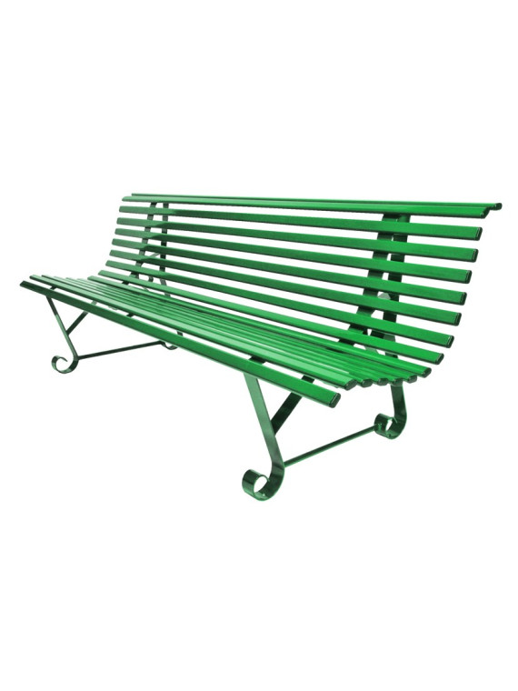 Banc public métallique Buenos Aires 2 pieds, banc de ville jardins et parcs