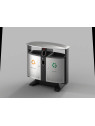 Poubelle d'extérieur tri selectif et piles 2x39L